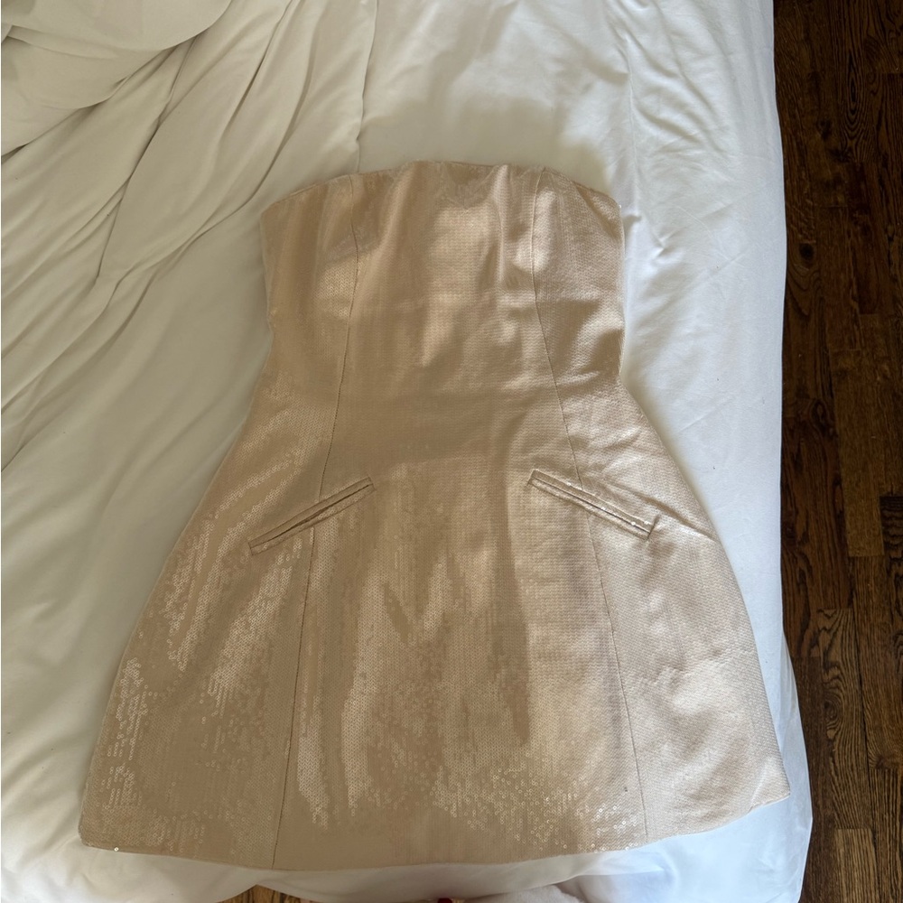 Heiress Beverly hills nude strapless dress